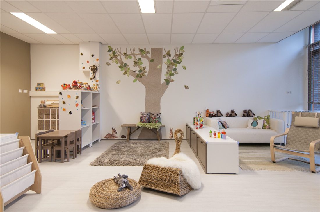 Gezellig ingerichte kinderopvangruimte